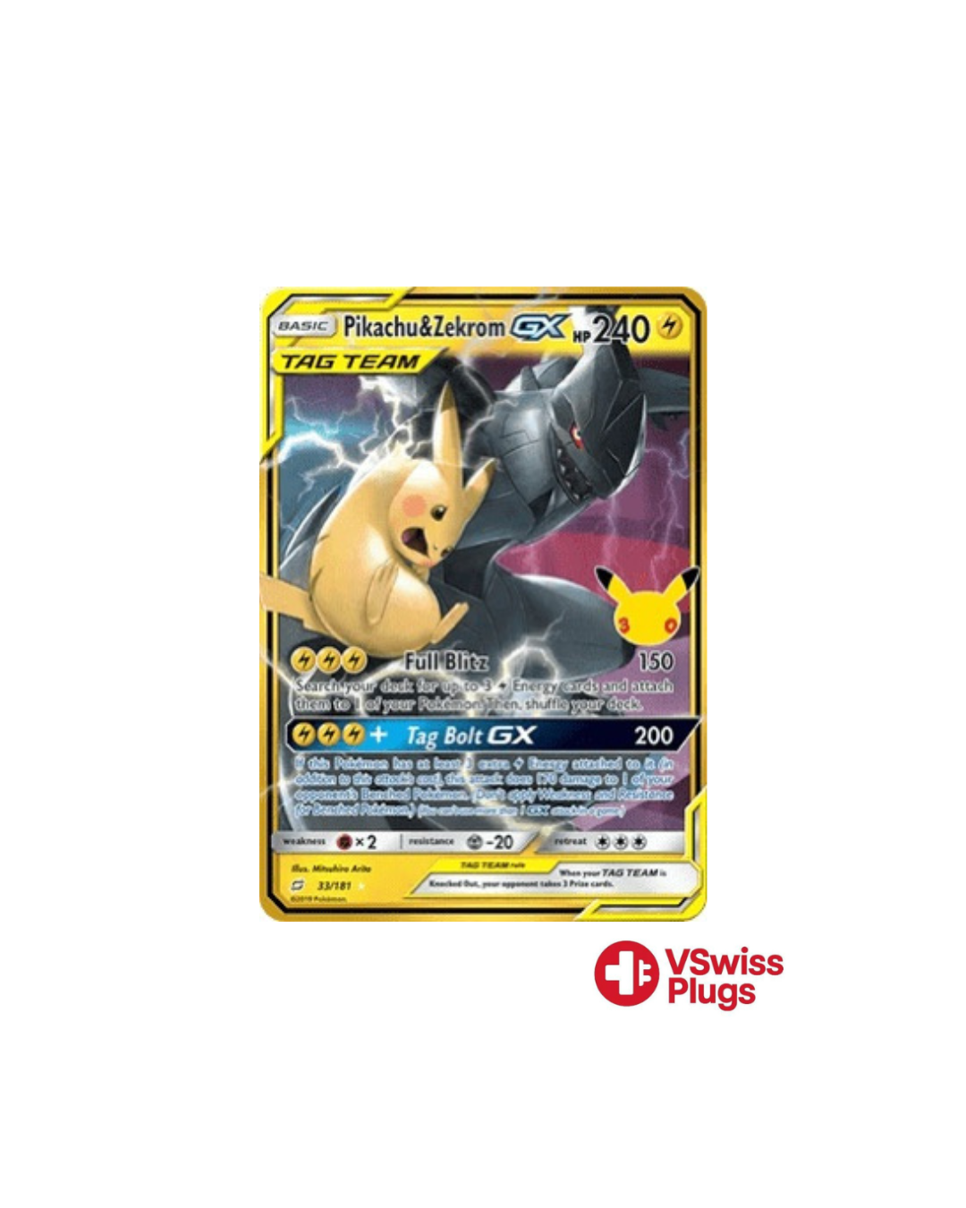 Pikachu & Zekrom Celebrations 30Y 33/181 EN