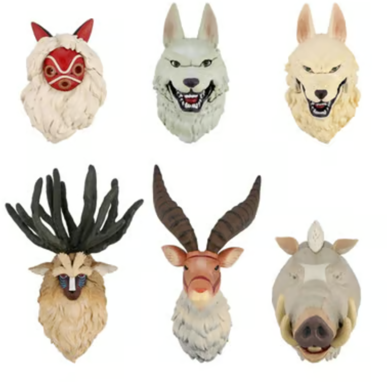 Ghibli - Princesse Mononoké - Assortiment de 6 aimants 3D en forme de personnages