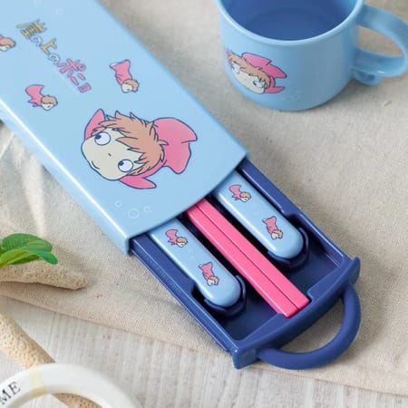 Ghibli - Ponyo sur la falaise - Set Baguettes Cuillère Fourchette Ponyo dans la mer