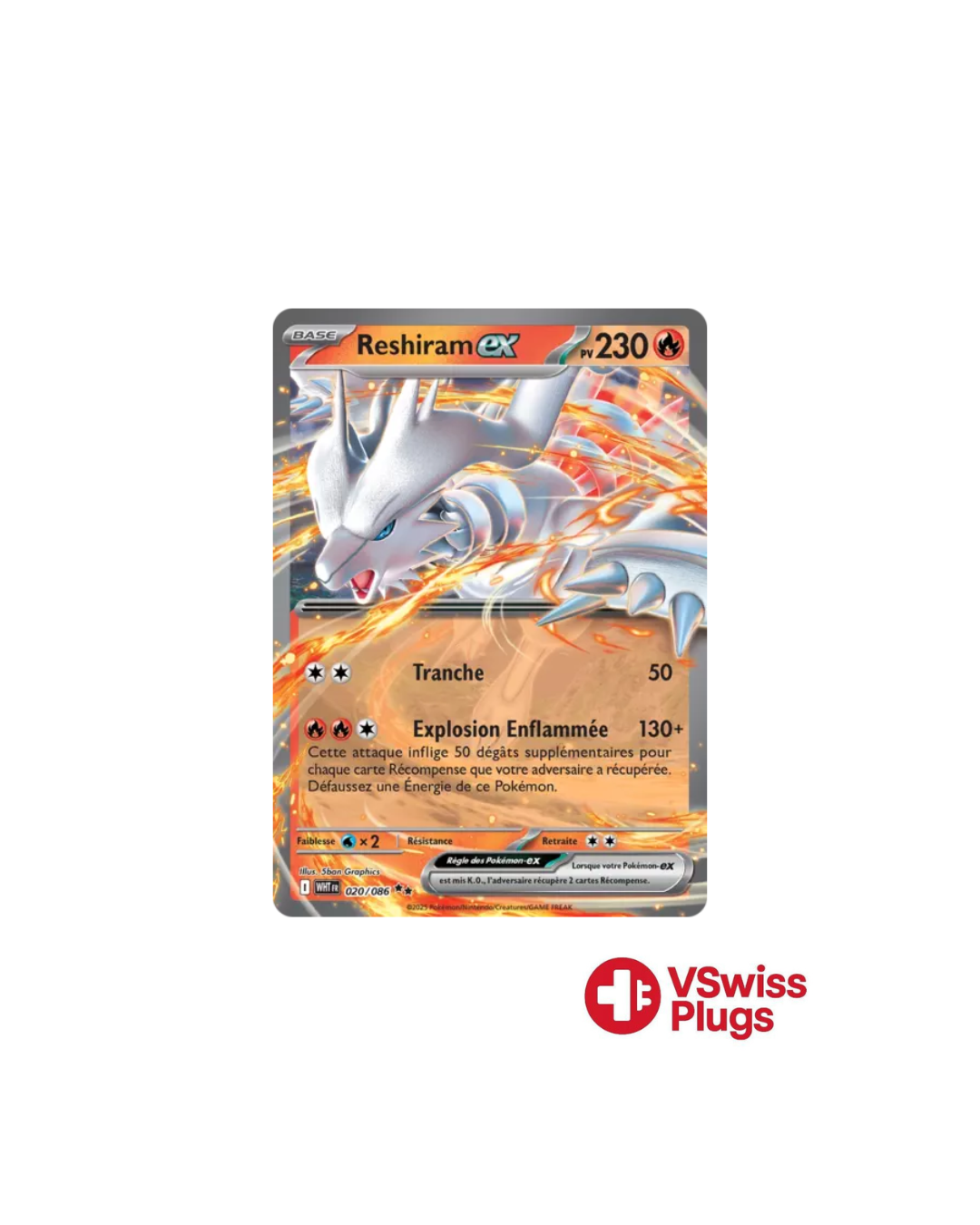 Reshiram EX 020/086 (Flamme Blanche) FR