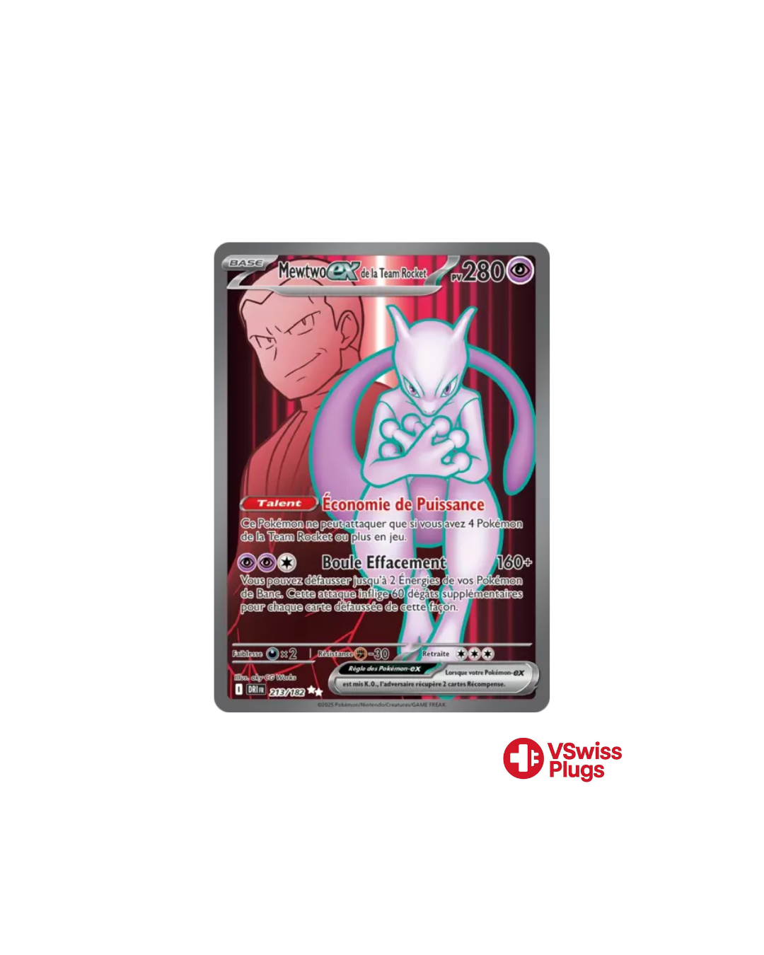 Mewtwo EX de la Team Rocket 213/182 FR