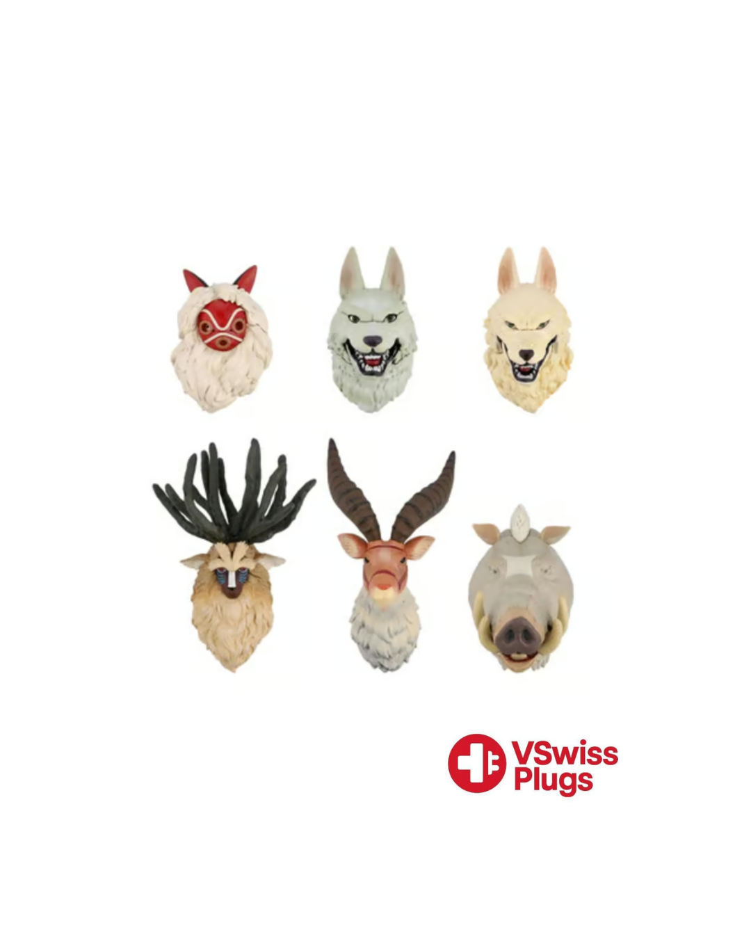 Ghibli - Princesse Mononoké - Assortiment de 6 aimants 3D en forme de personnages